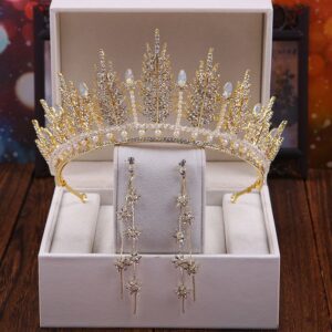 Gold Bridal Crown Set