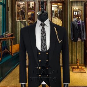 Men's Gold Trim Tuxedo Suit